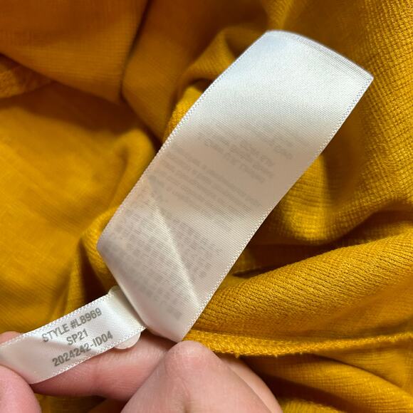 Madewell Womens Wrap Tank Top Gold XXS Ribbed Knit Sleeveless Tie Blouse Career - Picture 4 of 5